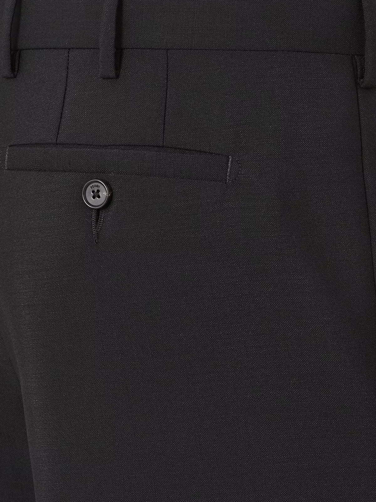 Fendi Men's Kid Mohair Trousers Black, view 3