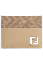 Fendi Men's Leather Card Holder Beige