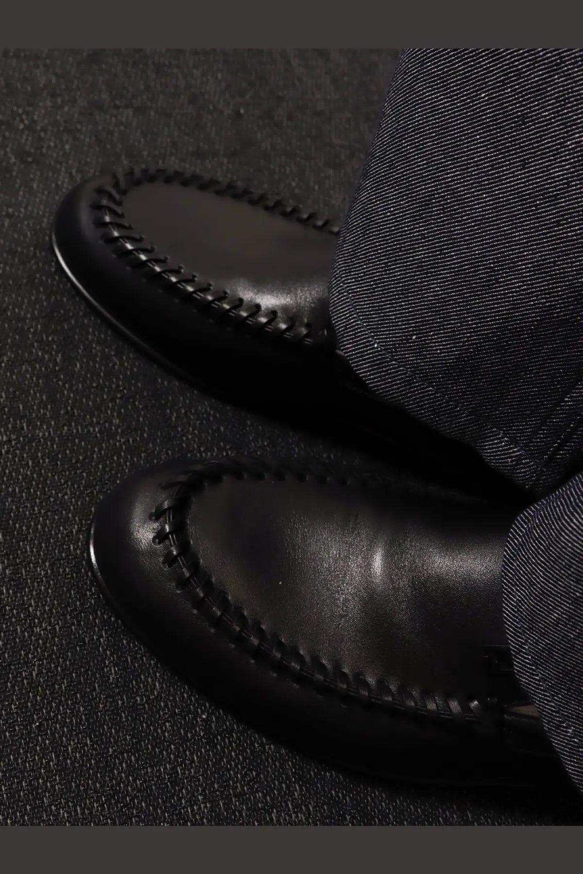 Fendi Men's Leather Loafers Black, view 2