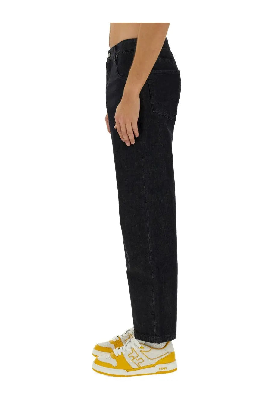 Fendi Men's Long Jeans Black, view 4
