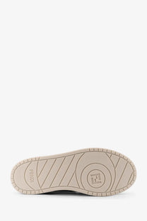 Beige fendi men’s match leather sneaker sole with embossed logo and geometric tread pattern in white color