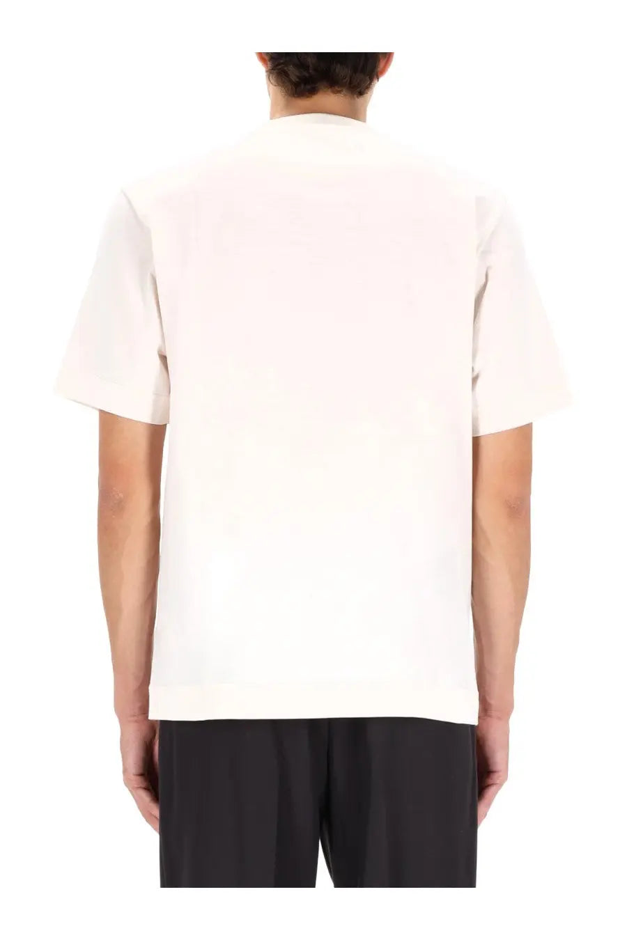 Fendi men’s off-white short-sleeved shirt with minimalist design and clean simple style