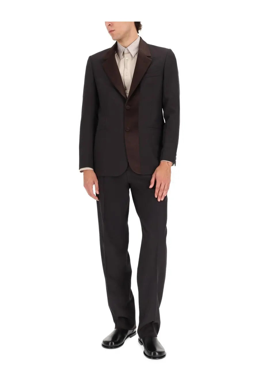 Fendi Men's Single Breasted Tailored Jacket Brown, view 2