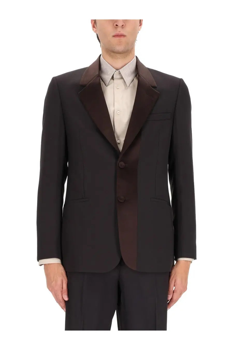 Fendi Men's Single Breasted Tailored Jacket Brown