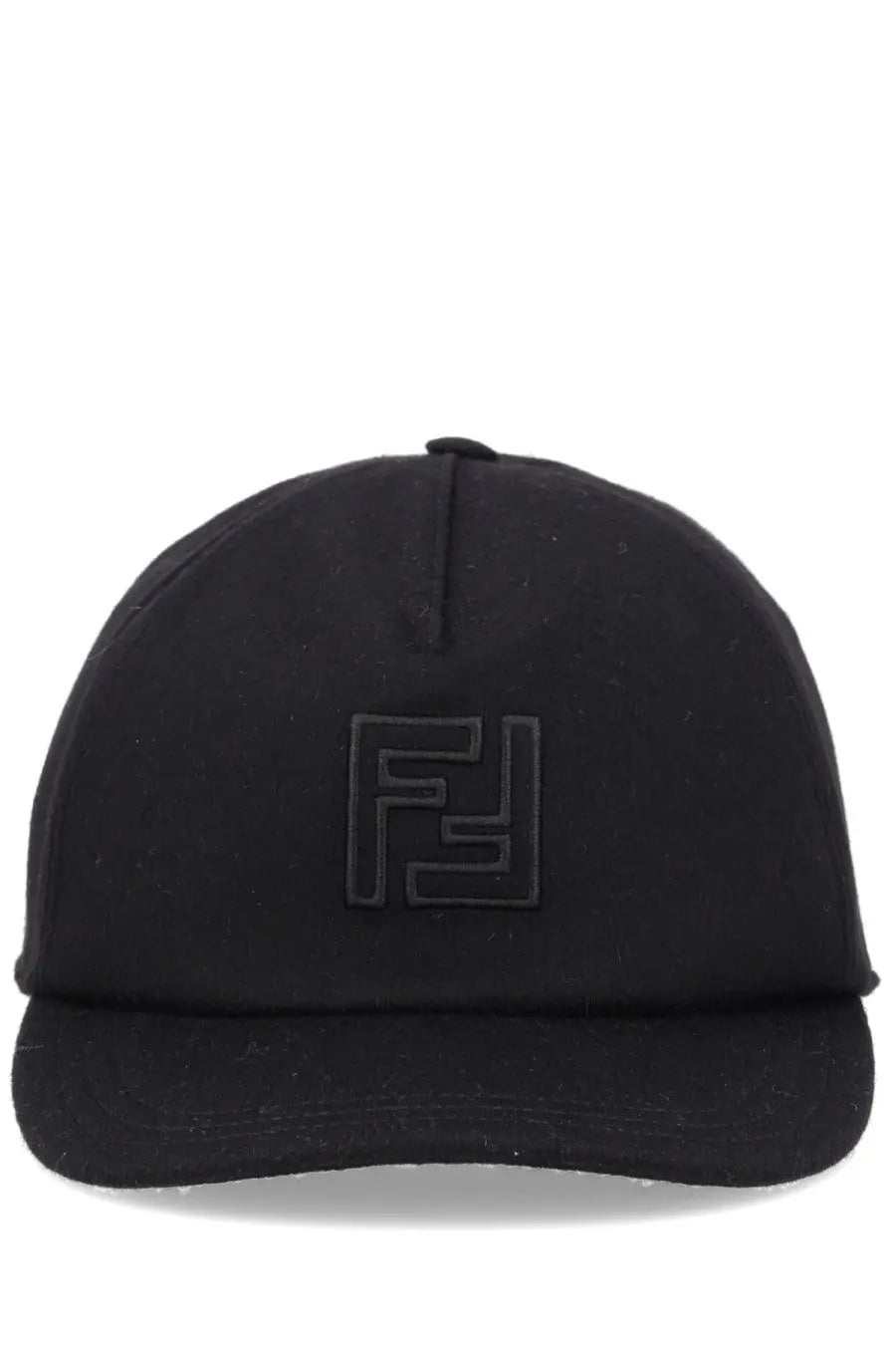 Fendi Men's Wool and Cashmere Baseball Hat Black