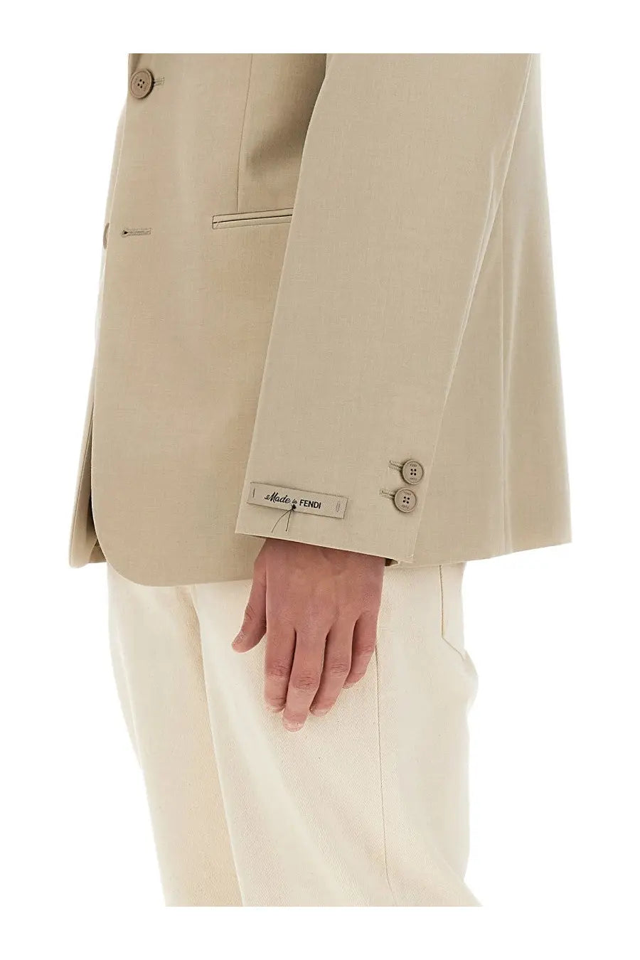 Fendi Men's Wool Jacket Beige, view 4