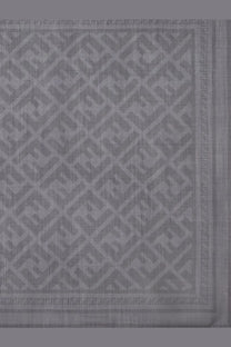 Fendi men’s grey wool and silk scarf featuring a repeating ff logo pattern for stylish warmth