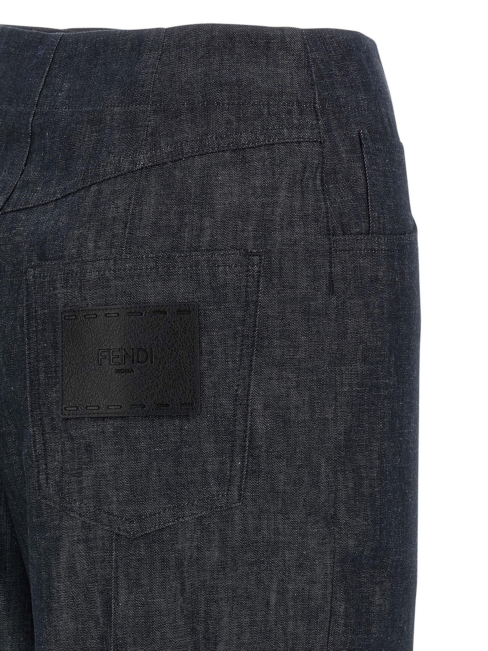 Fendi Fendi Roma Patch Jeans Blue