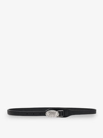 Fendi Women's Fendi Selleria Cuoio Romano Leather Belt Black