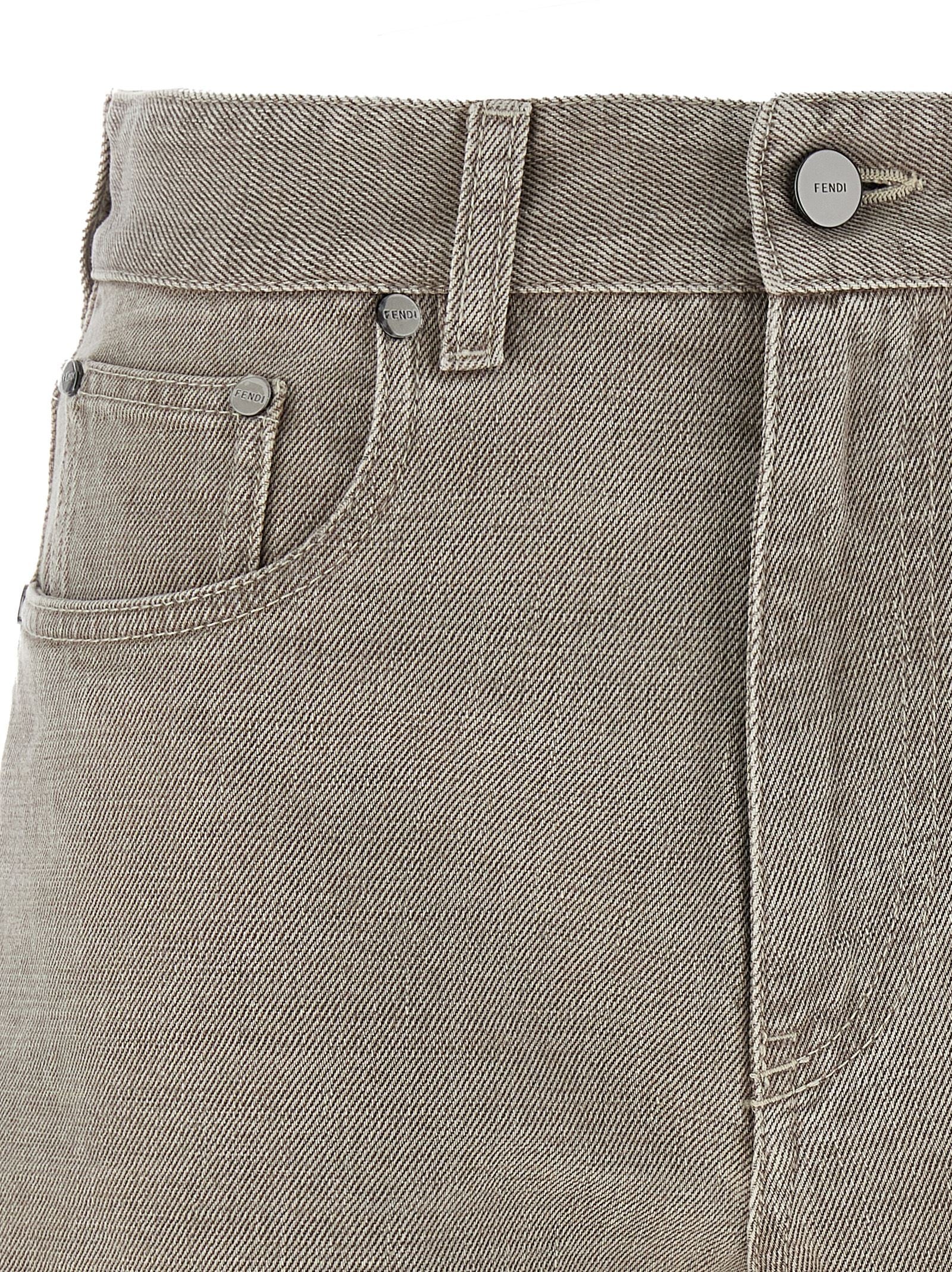 Fendi Fendi Stamp Shorts Beige