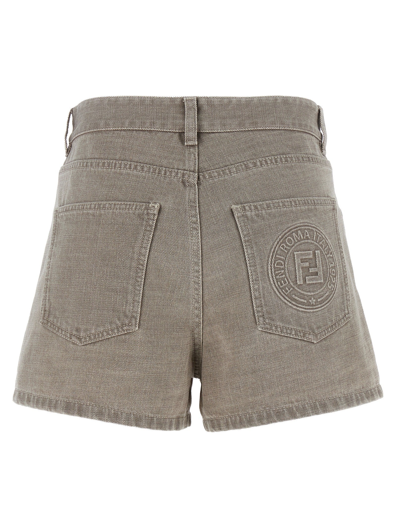 Fendi Fendi Stamp Shorts Beige