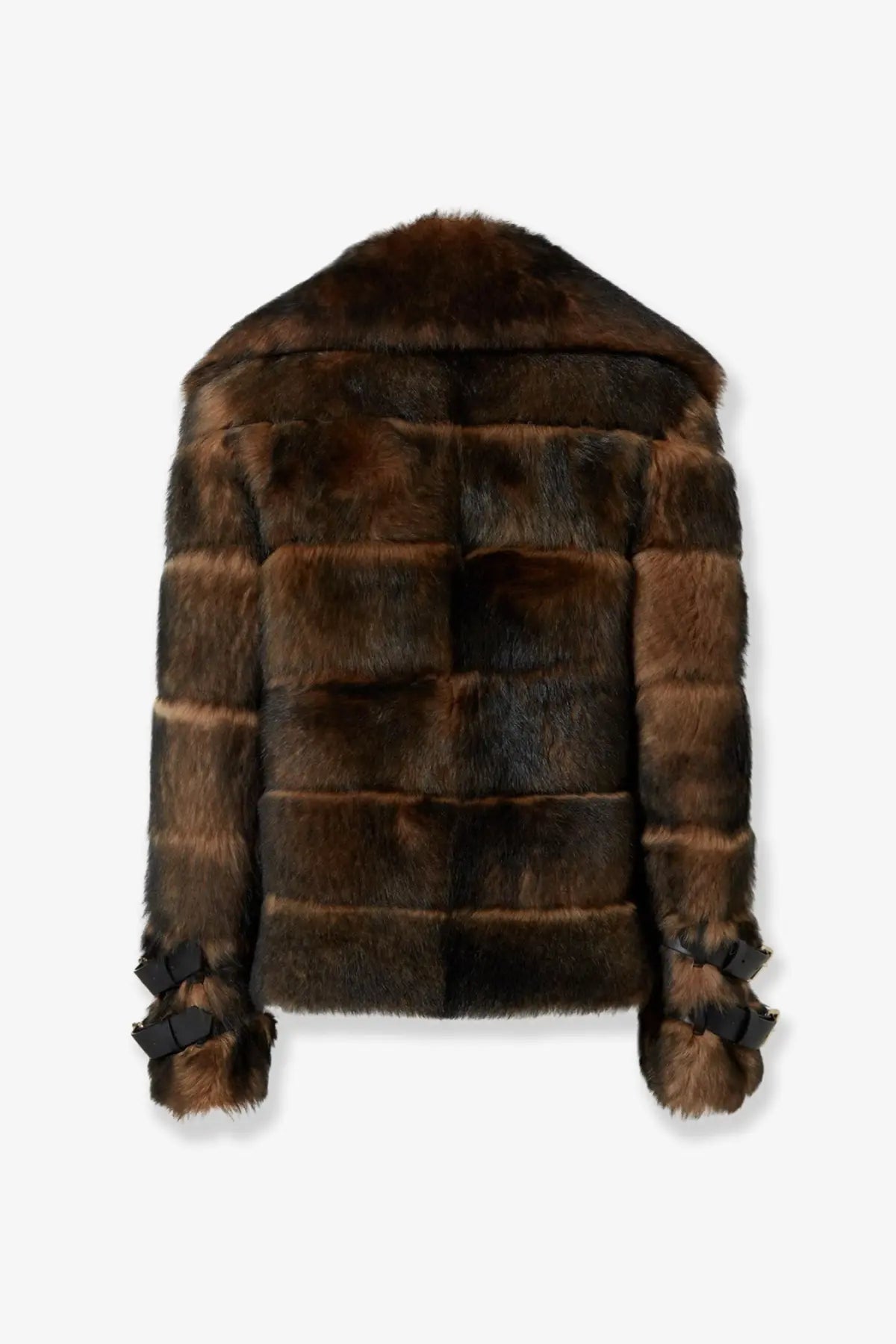 Fendi Women's Brown Backed Sheepskin and Nappa Jacket Orange, view 4