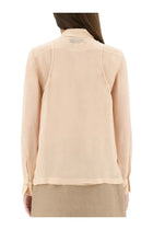 Fendi Women's Embroidered Georgette Top Blue, view 4