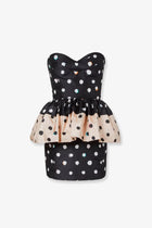 Fendi Women's Falena Dots Taffeta Bustier Dress Black