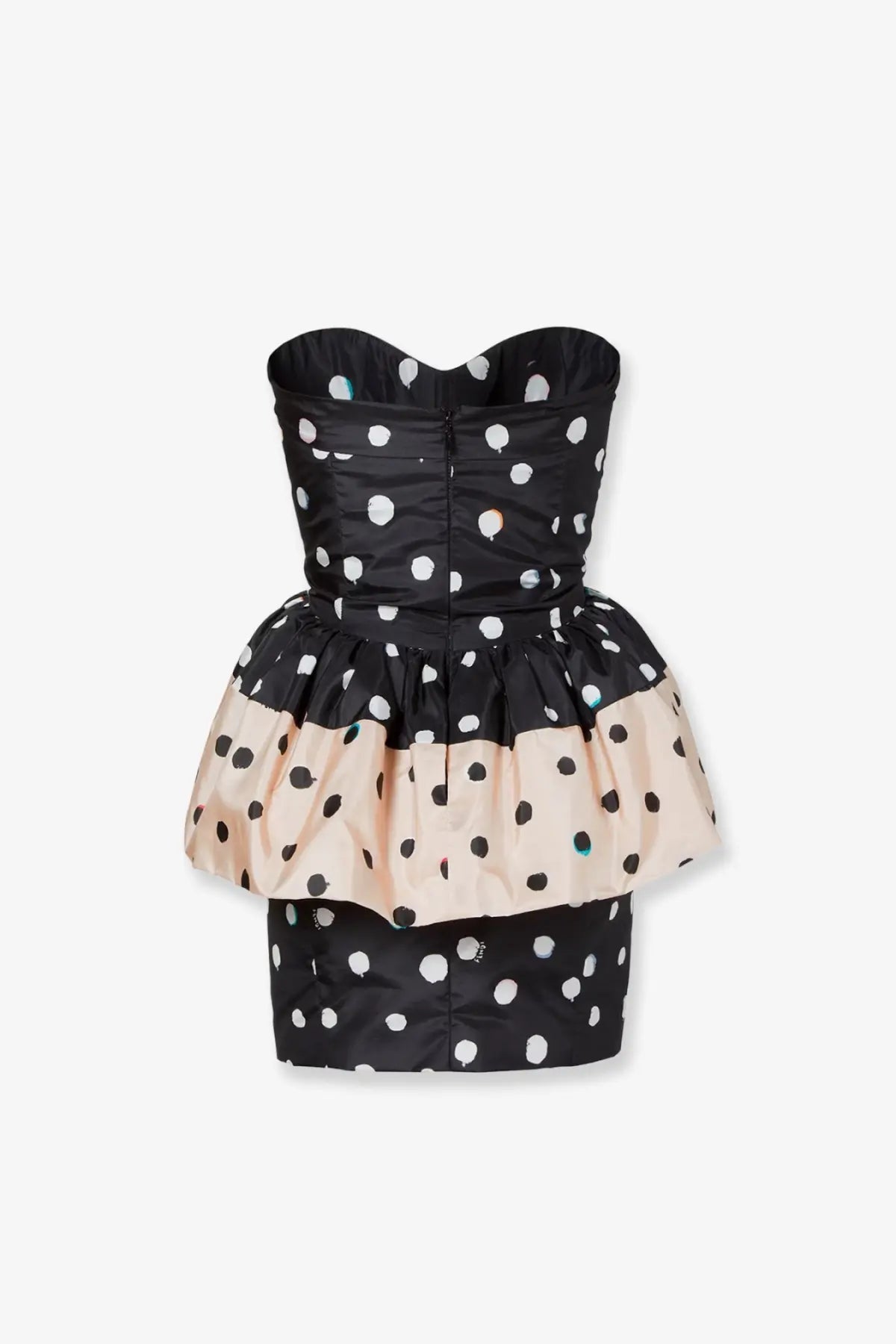 Fendi Women's Falena Dots Taffeta Bustier Dress Black, view 4