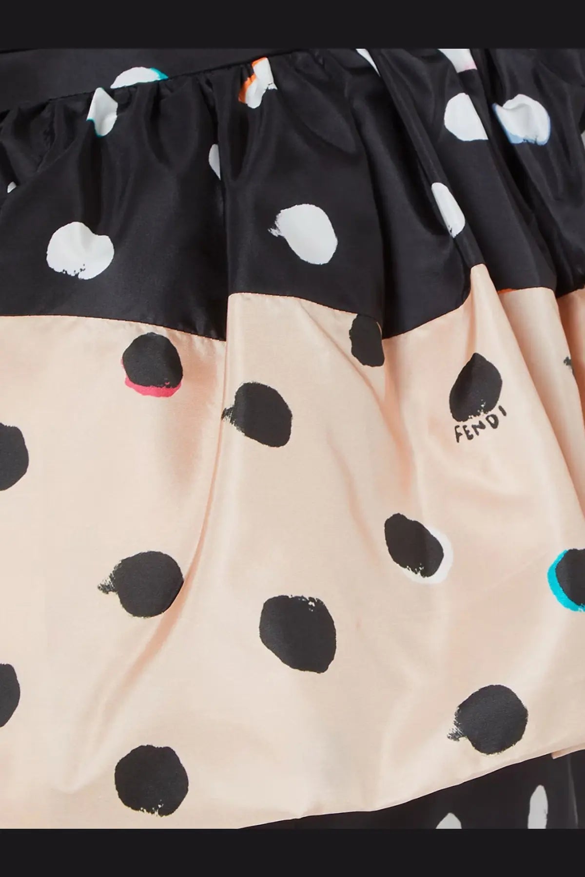 Fendi Women's Falena Dots Taffeta Bustier Dress Black, view 5