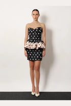 Fendi Women's Falena Dots Taffeta Bustier Dress Black, view 2