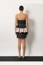 Fendi Women's Falena Dots Taffeta Bustier Dress Black, view 3