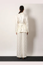 Fendi Women's Jacquard Silk Blazer White, view 3