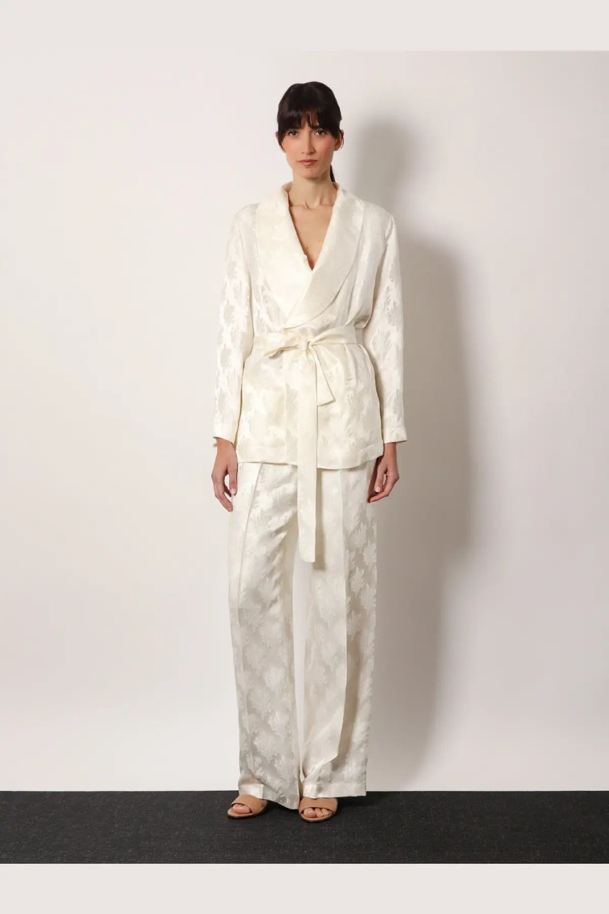 Fendi Women's Jacquard Silk Blazer White