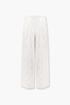 Fendi Women's Jacquard Silk Trousers White