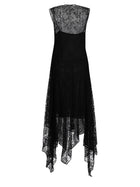 Fendi Women's Lace Flowers Bacche Midi Dress Black, view 2