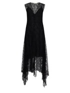 Fendi Women's Lace Flowers Bacche Midi Dress Black