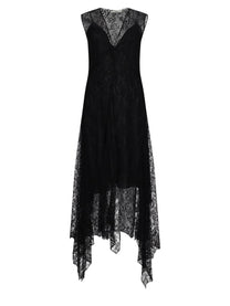 Fendi Women's Lace Flowers Bacche Midi Dress Black