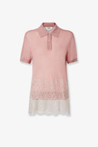 Fendi Women's Lingerie Cashmere and Silk Polo Shirt Blue