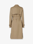 Fendi Women's Midi Trench Coat in Mackintosh Fabric Beige, view 2
