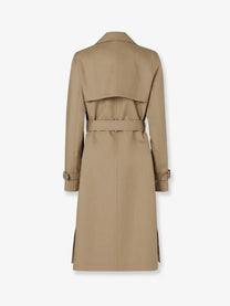Fendi Women's Midi Trench Coat in Mackintosh Fabric Beige, view 2