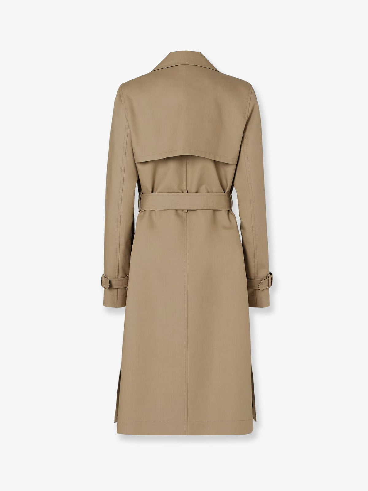 Fendi Women's Midi Trench Coat in Mackintosh Fabric Beige, view 2