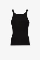 Fendi Women's Ribbed Cotton Tank Top Black, view 2