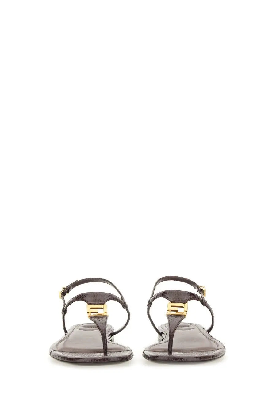 Fendi Women's Sandal Ffold Brown, view 4
