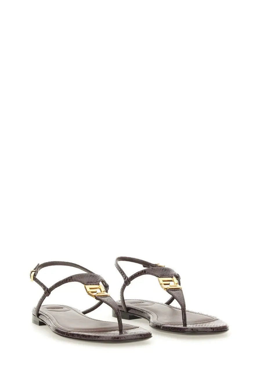 Fendi Women's Sandal Ffold Brown, view 2