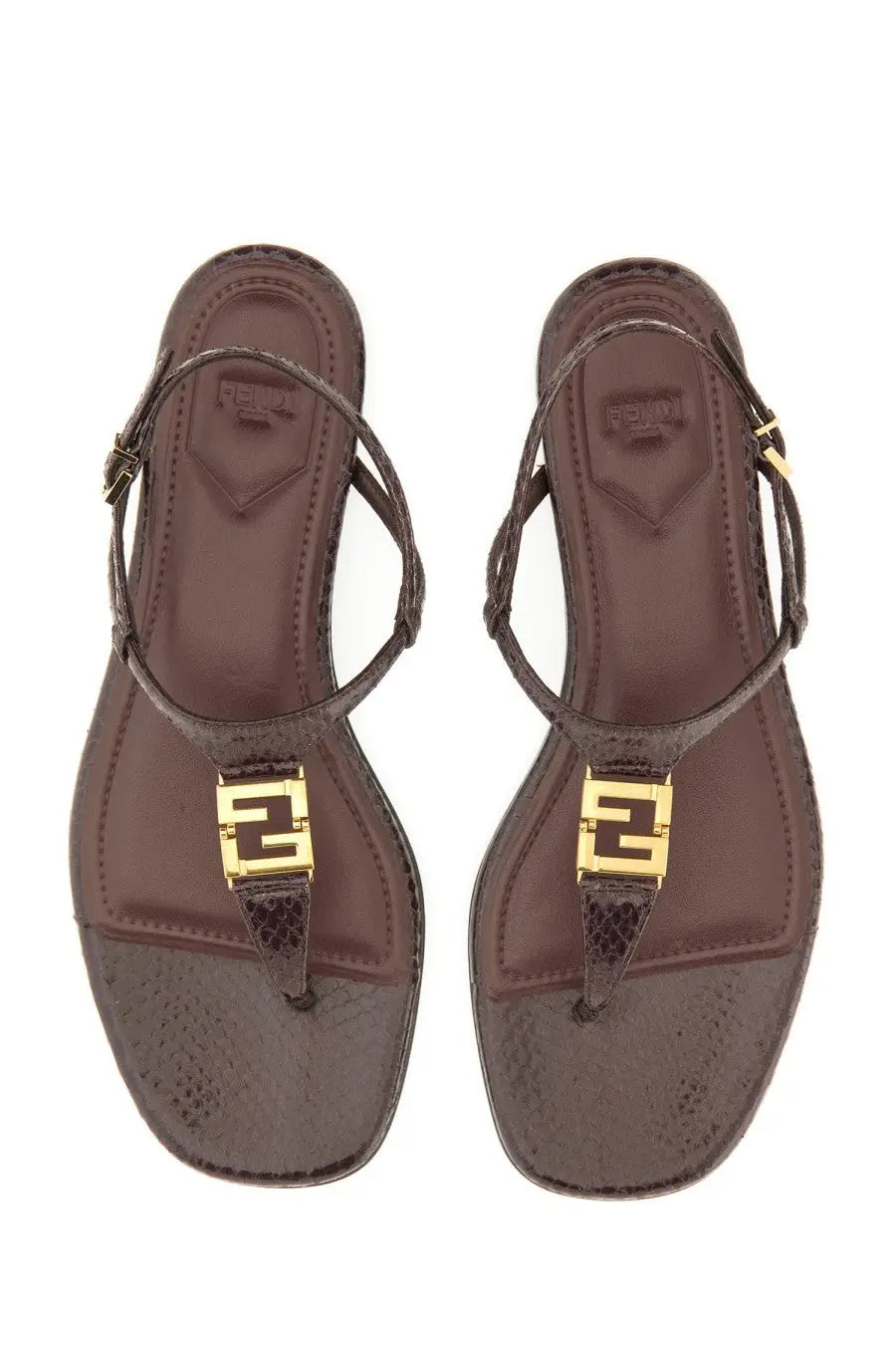 Fendi Women's Sandal Ffold Brown, view 5