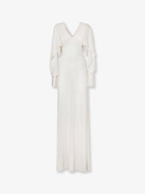 Fendi Women's Silk Yarn Long Dress White