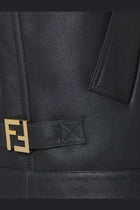 Fendi Women's Sleeveless Sheepskin Jacket Black, view 3