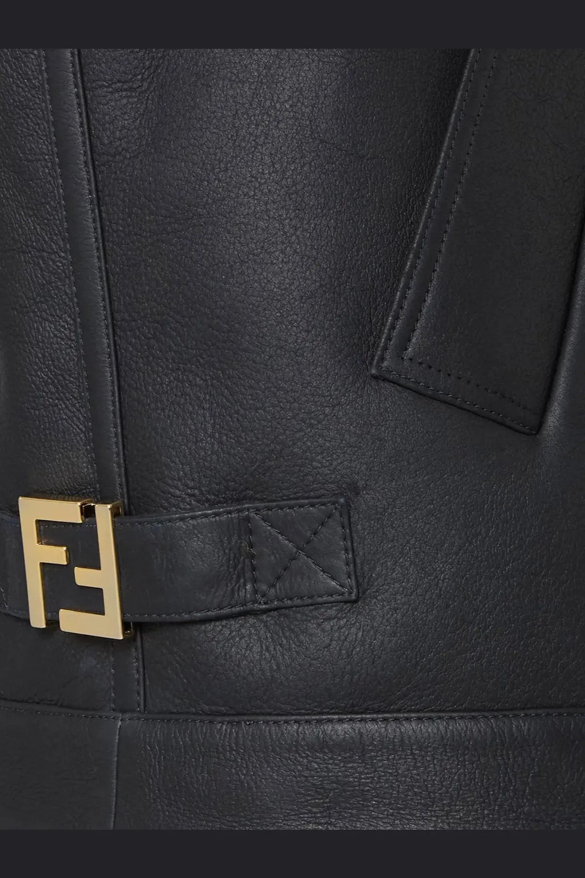 Fendi Women's Sleeveless Sheepskin Jacket Black, view 3