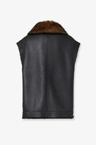 Fendi Women's Sleeveless Sheepskin Jacket Black, view 2
