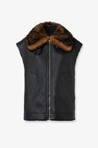 Fendi Women's Sleeveless Sheepskin Jacket Black