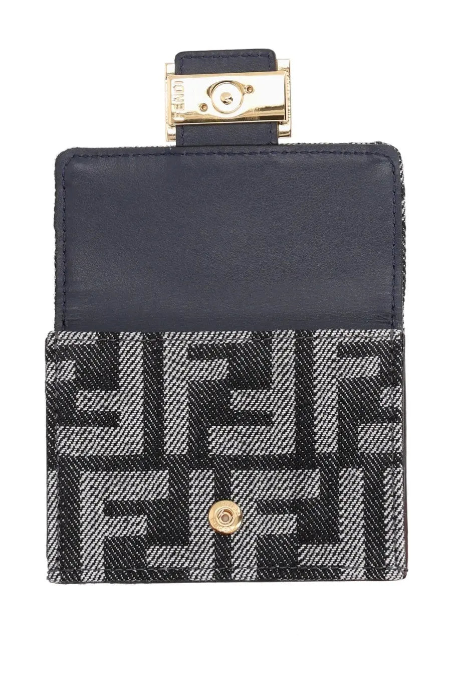 Fendi Women's Trifold Baguette Wallet Black, view 4