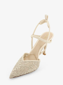 Fendi Women's Very Colibrì High Heeled Pump White, view 4