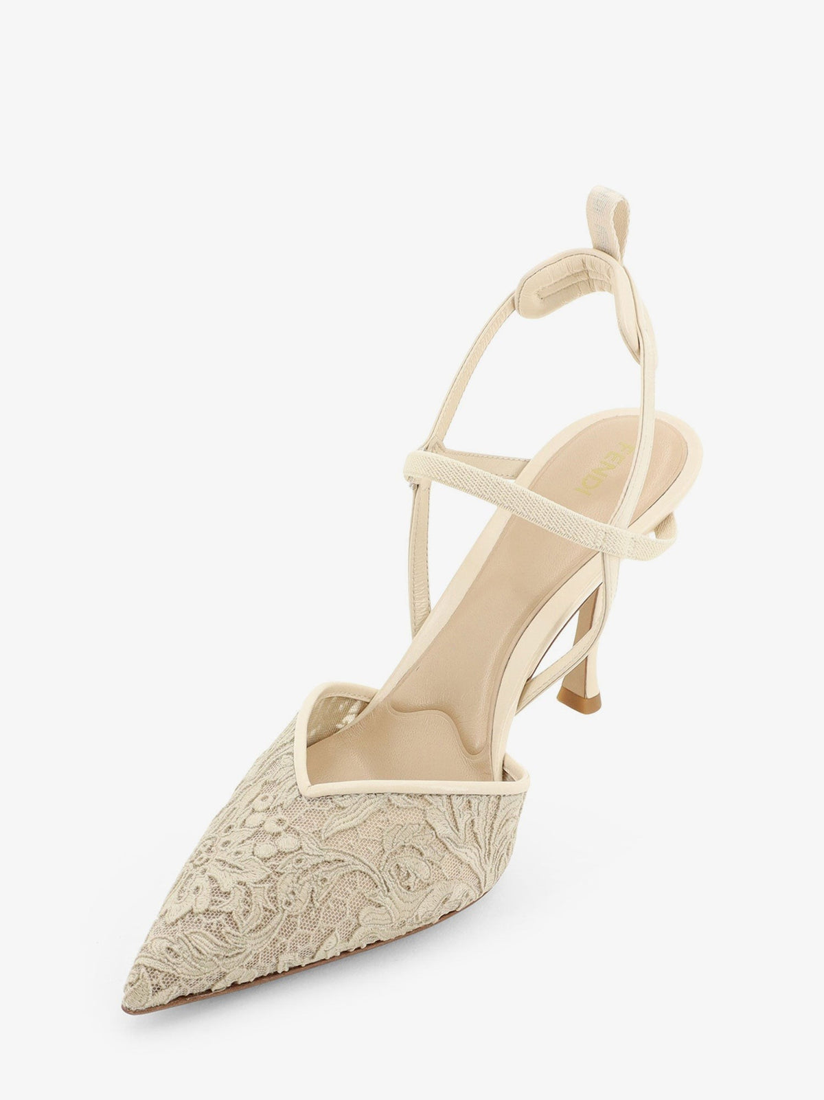 Fendi Women's Very Colibrì High Heeled Pump White, view 4