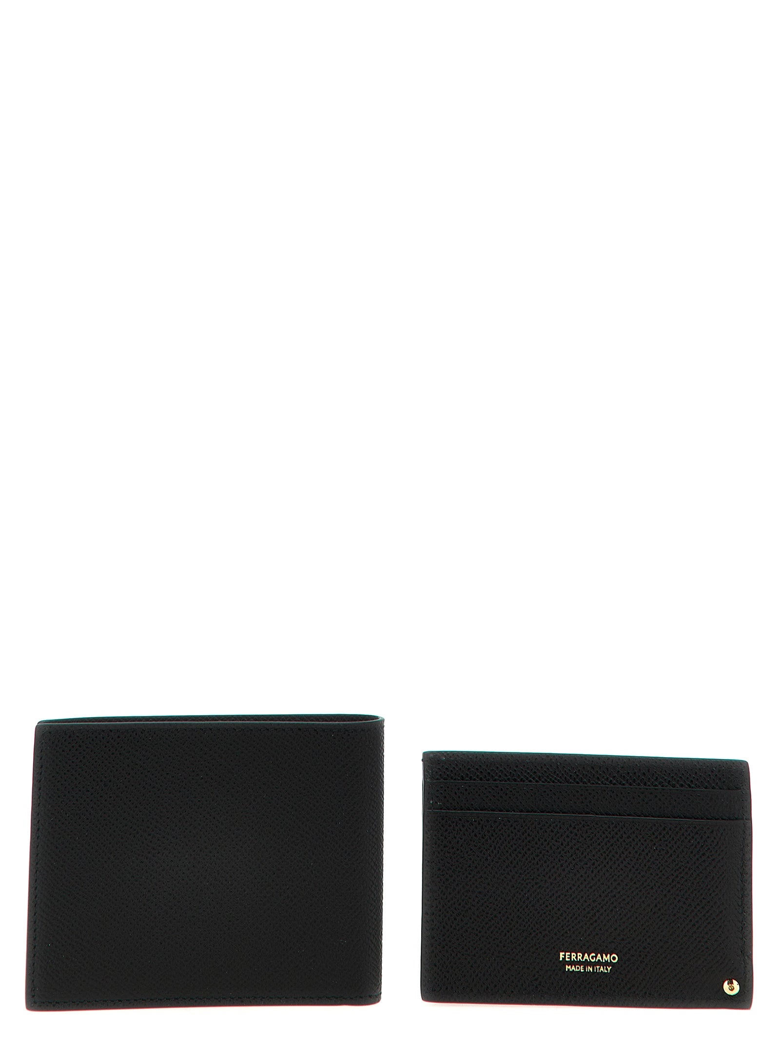 FERRAGAMO - FERRAGAMO - ’Gancio’ wallet + card holder set - Men’s Accessories