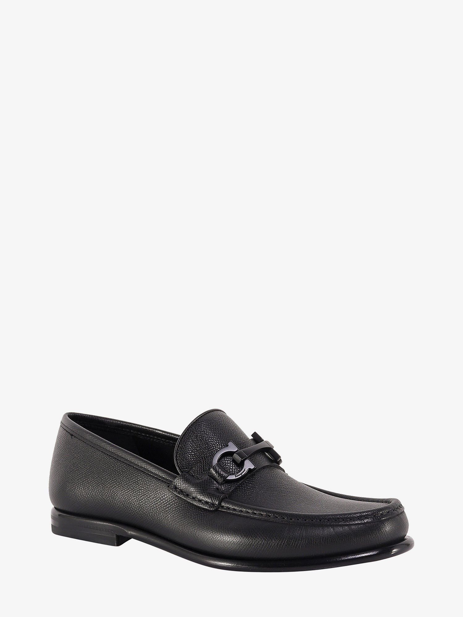 Ferragamo - Ferragamo Crown Leather Loafer With Gancini Detail - Men’s Shoes