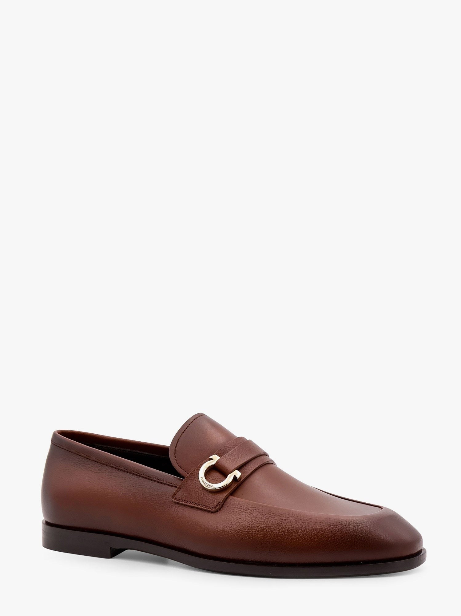 Ferragamo - Ferragamo Florio Leather Loafer With Gancini Detail - Men’s Shoes