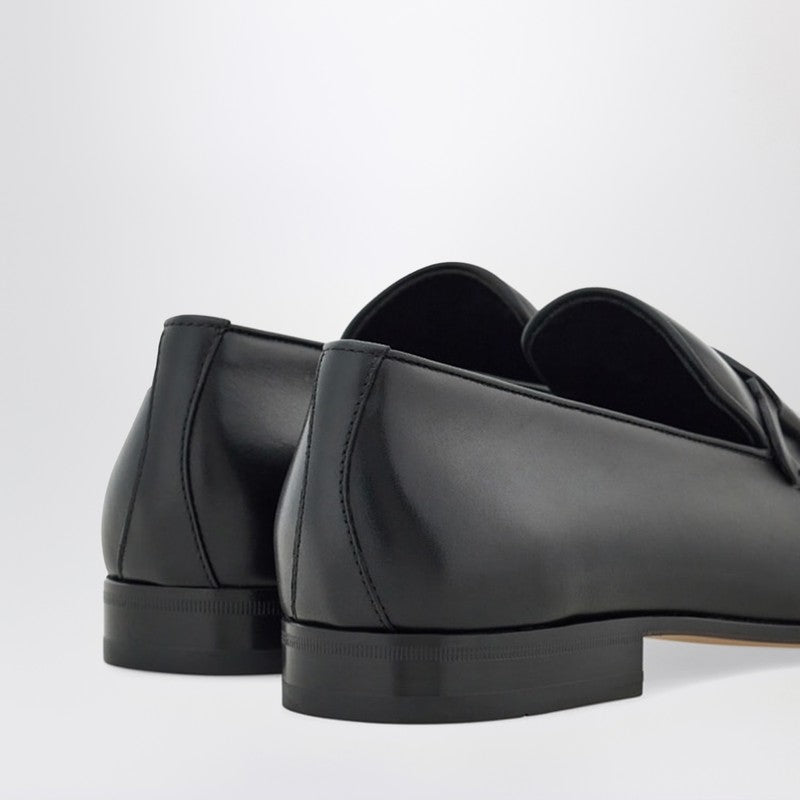 Ferragamo - Ferragamo Black loafer with Gancini logo - Flat Shoes