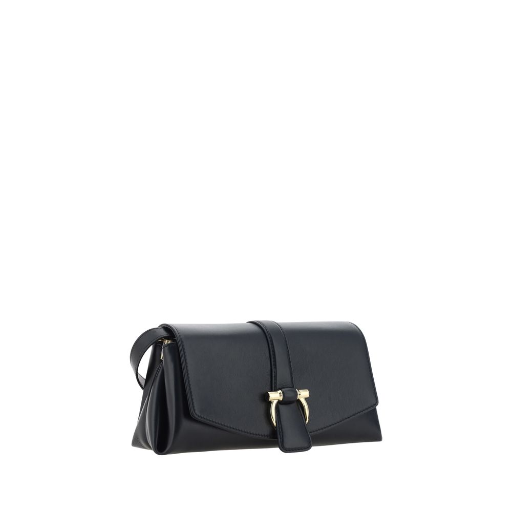 Ferragamo - Ferragamo Leather Flap Shoulder Bag - Women’s Bags