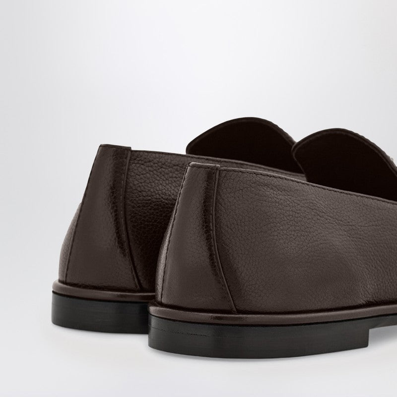 Ferragamo - Ferragamo Dark brown leather loafer - Flat Shoes